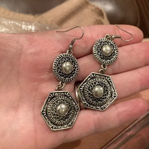 Silver tone earrings